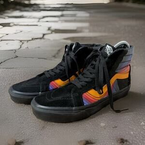 Vans Sk8-Hi Reissue Refract Black And Multi Skate Shoes Men's Sz 8.5 Women's 10